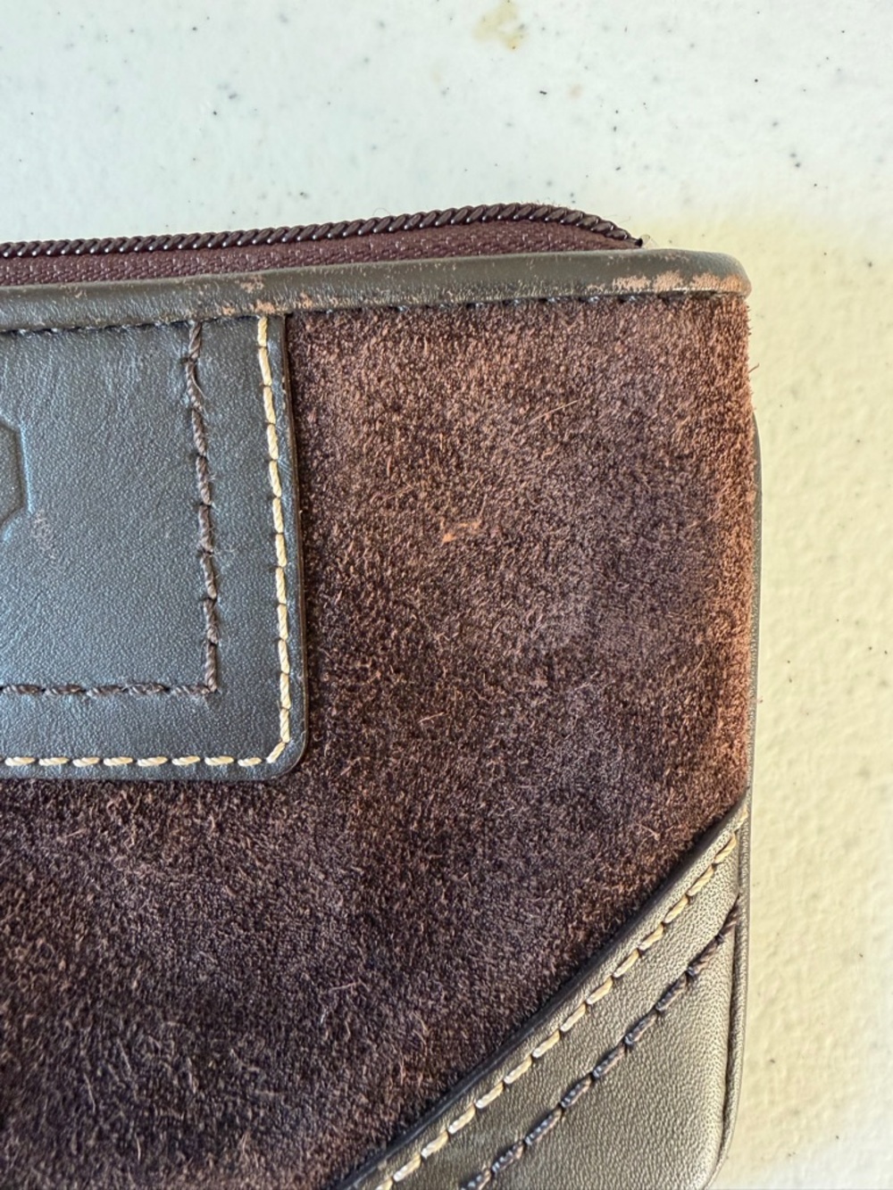 Vintage Coach Brown Suede Wristlet - Picture 3 of 8